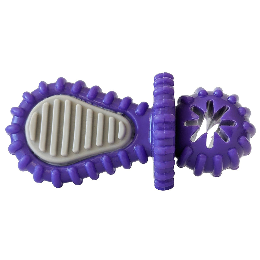 Purple Rubber Dental Pacifier Dog Toy – Ridges, Treat Hole & Durable Design by American Pet Supplies