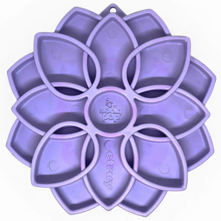 Mandala Softie eTray Shallow Slow Feeder Dog Bowl with Suction Cups | USA Made by SodaPup/True Dogs, LLC