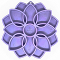 Mandala Softie eTray Shallow Slow Feeder Dog Bowl with Suction Cups | USA Made by SodaPup/True Dogs, LLC