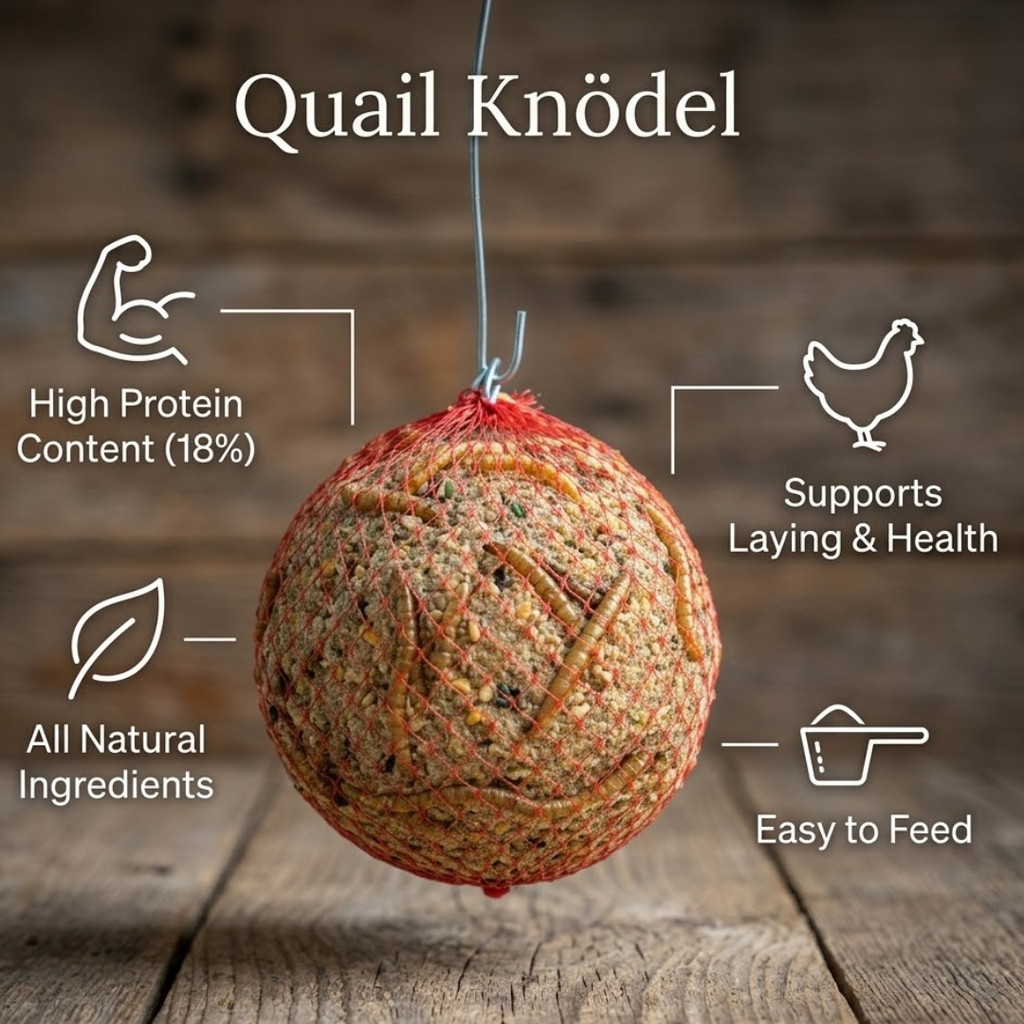 Quail & Gamebird Knödel — Enrichment Feed Ball with Mealworms 2 pack by Quailz.com by Undique LLC