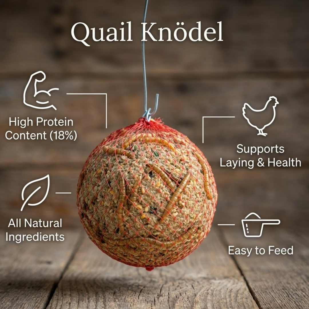 Quail & Gamebird Knödel — Enrichment Feed Ball with Mealworms 2 pack by Quailz.com by Undique LLC