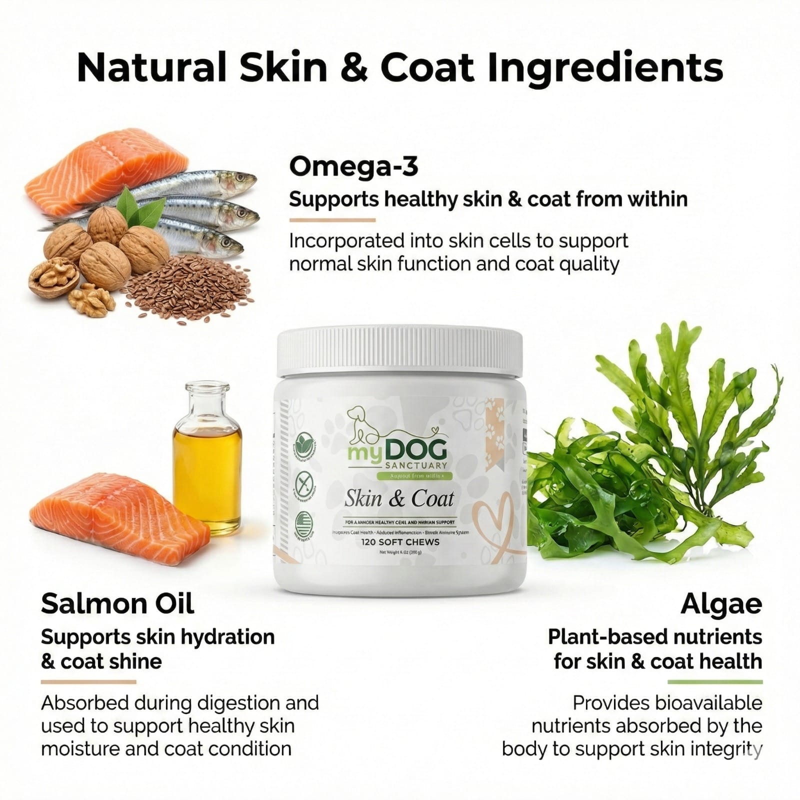 Radiant Refuge Skin & Coat Chews by My Dog Sanctuary