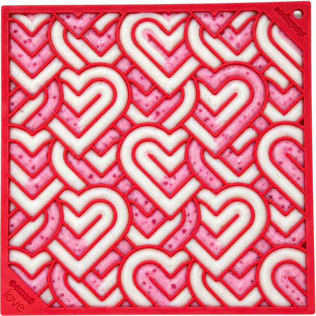 Love eMat - Enrichment Lick Mat for Dogs and Cats| Heart Design | SodaPup by SodaPup/True Dogs, LLC