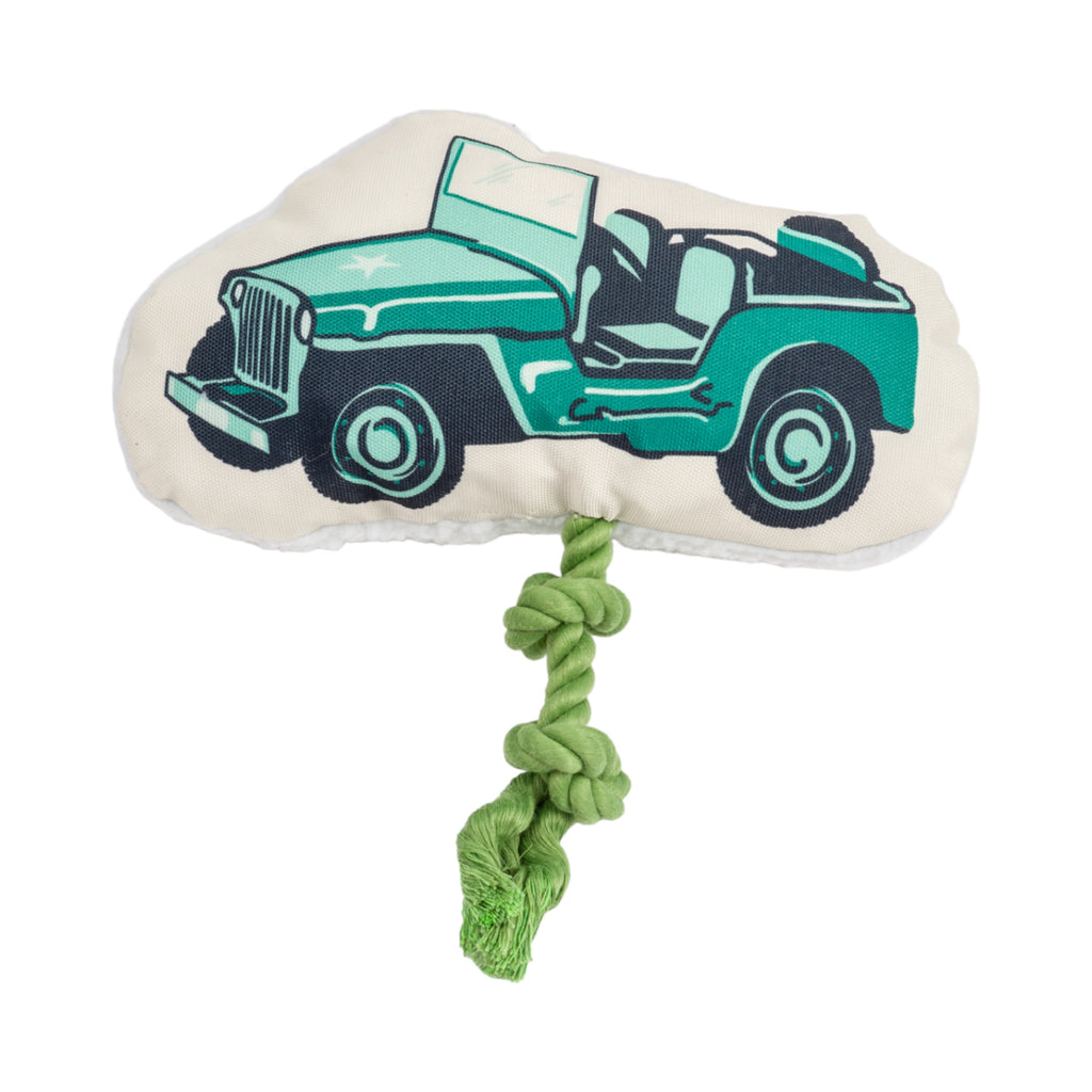 Country Living Retro Army Jeep with Squeaker & Crinkle Paper Plush Dog Toy by American Pet Supplies