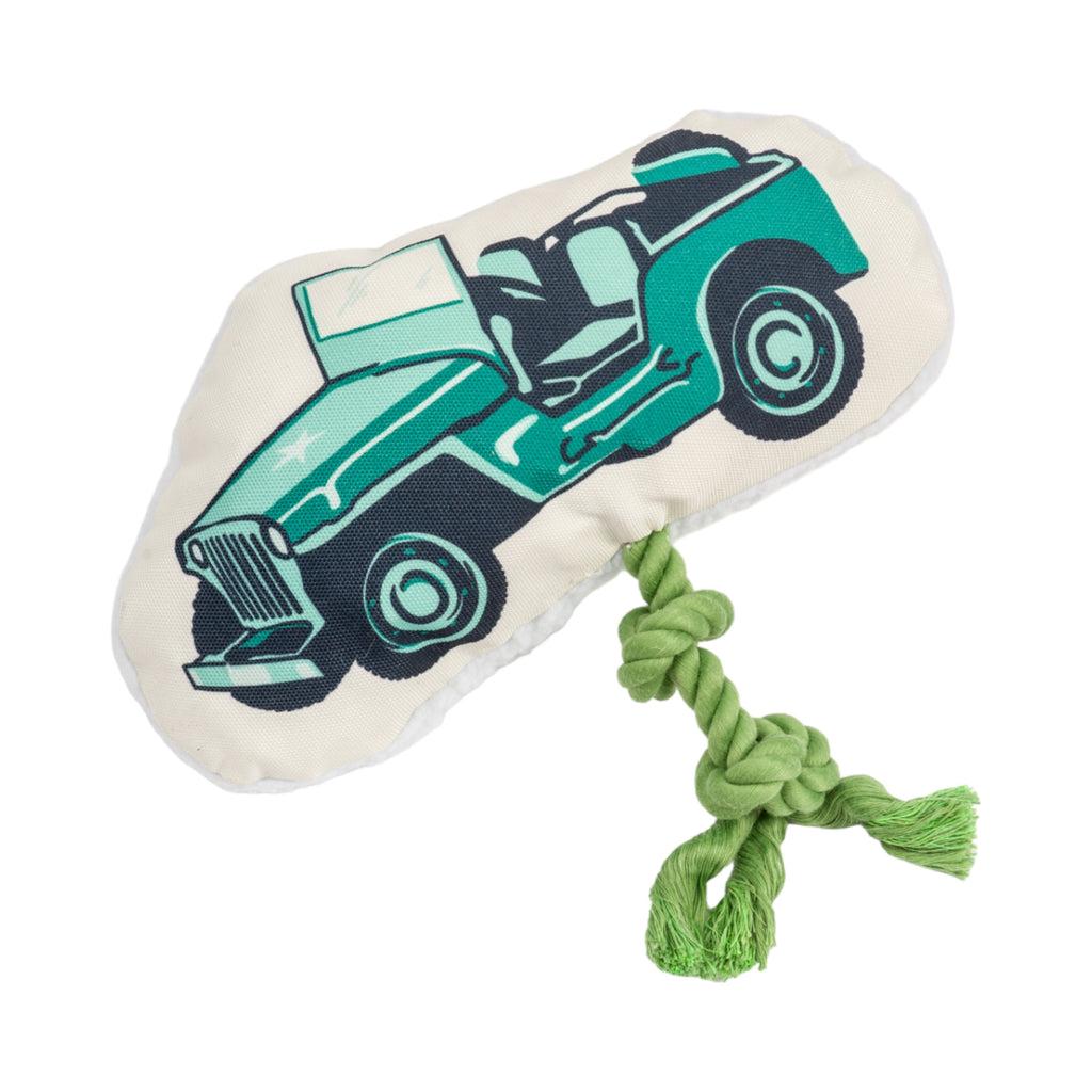 Country Living Retro Army Jeep with Squeaker & Crinkle Paper Plush Dog Toy by American Pet Supplies