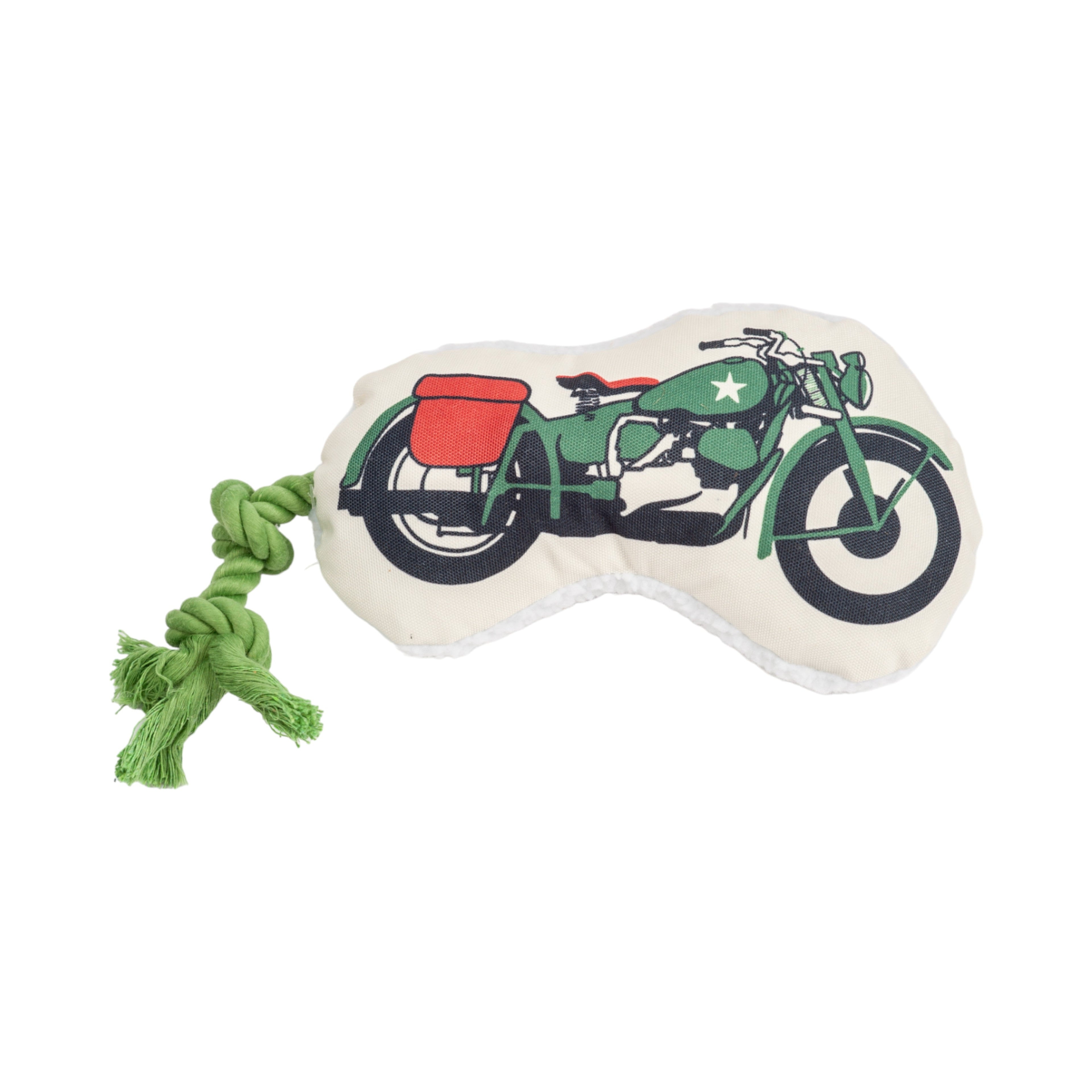 Country Living Retro Army Motorcycle with Squeaker & Crinkle Paper Plush Dog Toy by American Pet Supplies