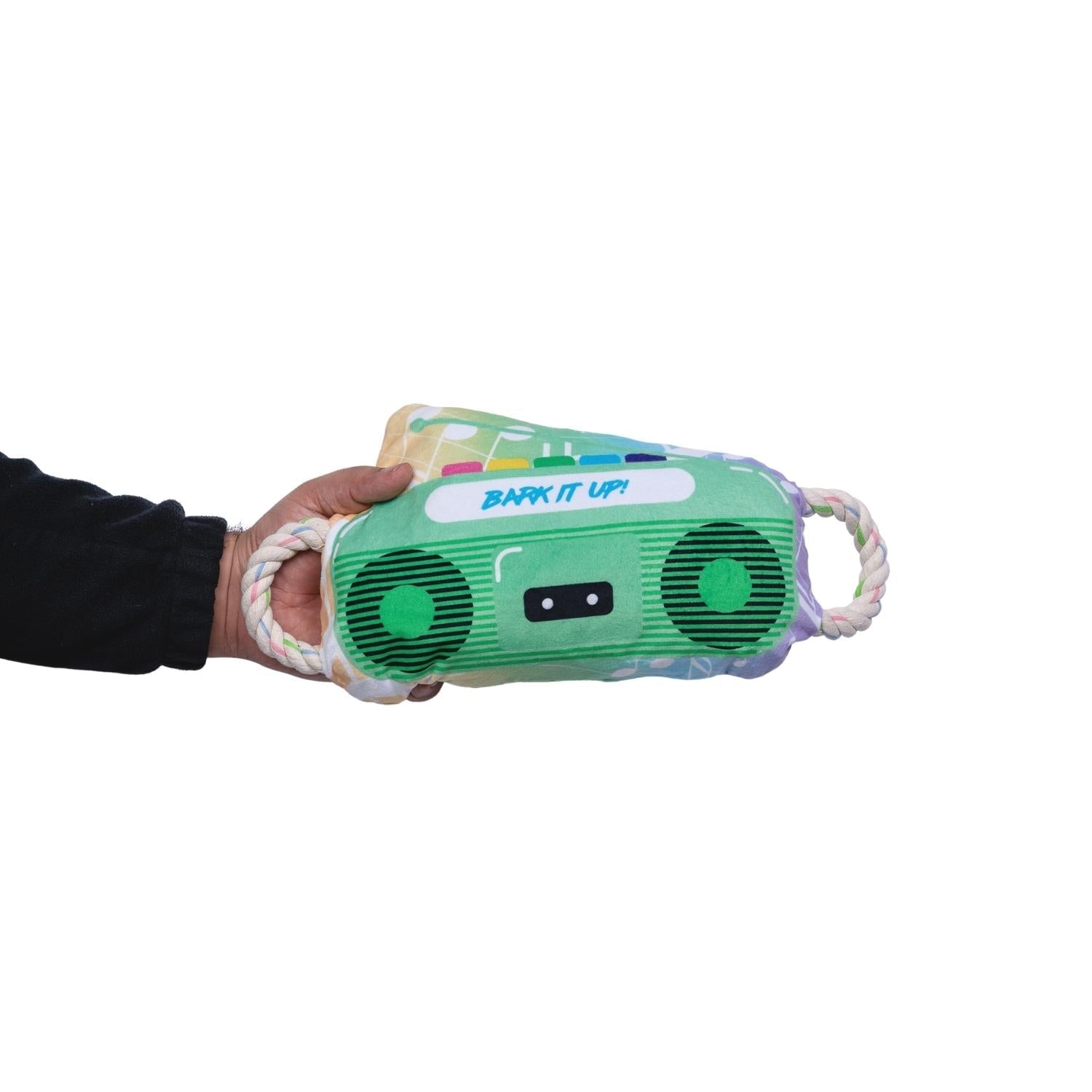 Retro Boombox Plush Dog Toy – with Squeaker & Crinkle Paper for Fun Play by American Pet Supplies
