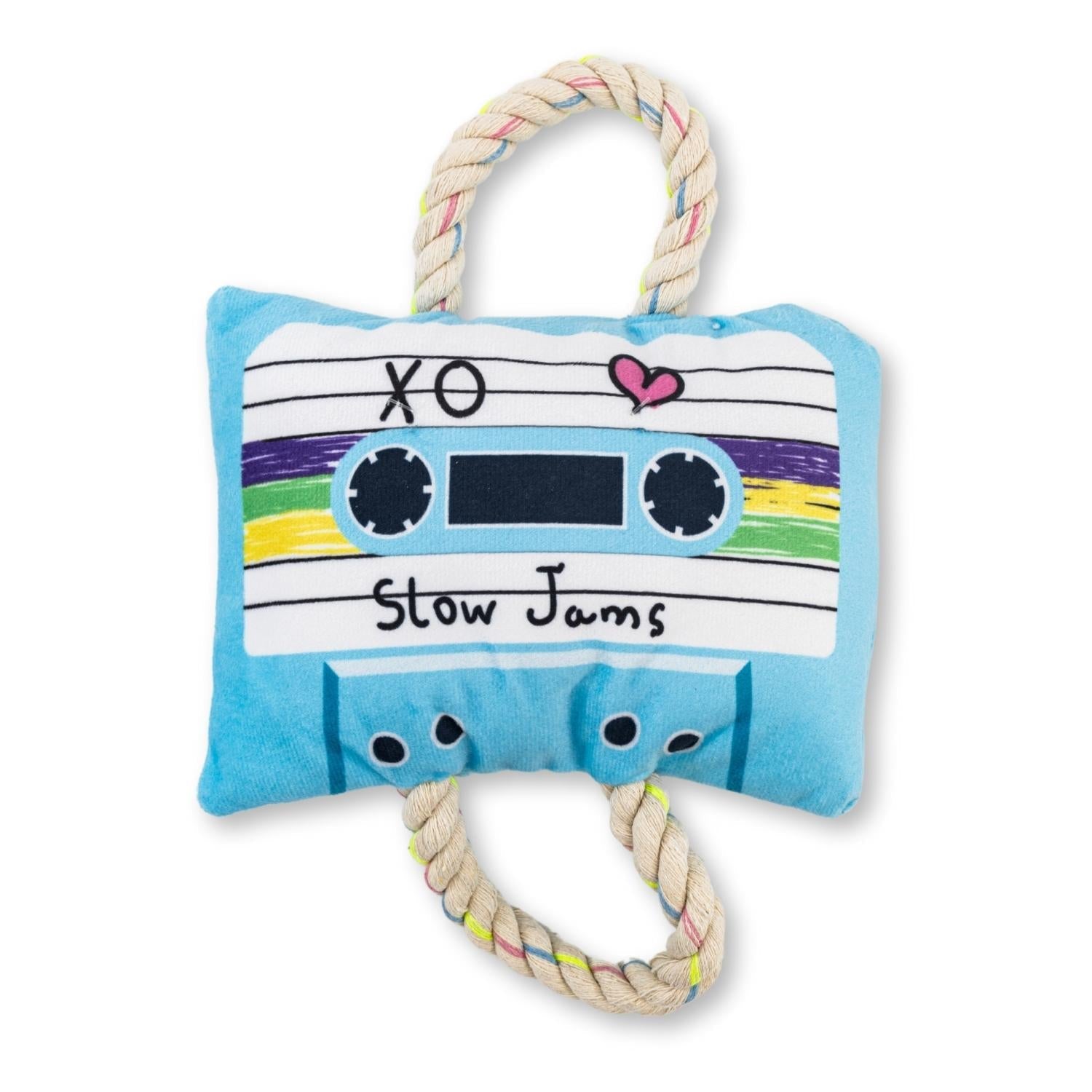 Retro Cassette Tape Plush Dog Toy – with Squeaker & Crinkle Paper for Fun Play by American Pet Supplies