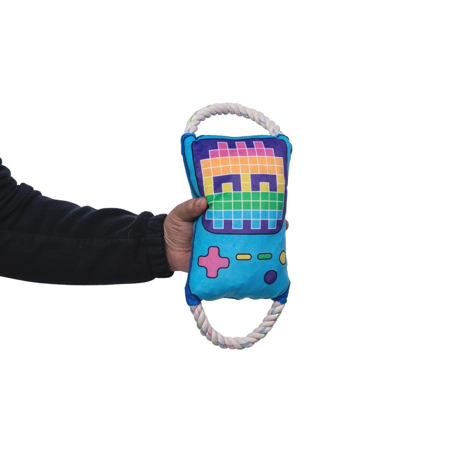 Retro Gamer Plush Dog Toy – with Squeaker & Crinkle Paper for Fun Play by American Pet Supplies