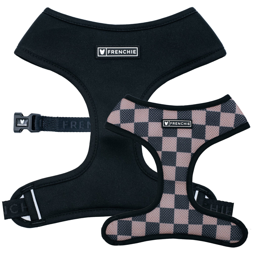 Frenchie Duo Reversible Harness - Solid Black by Frenchie Bulldog
