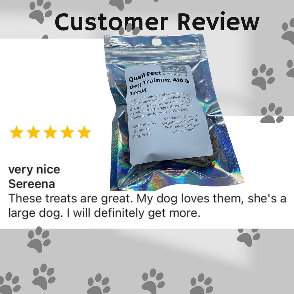 Quail feet Dog Training aid & Treat by Quailz.com by Undique LLC
