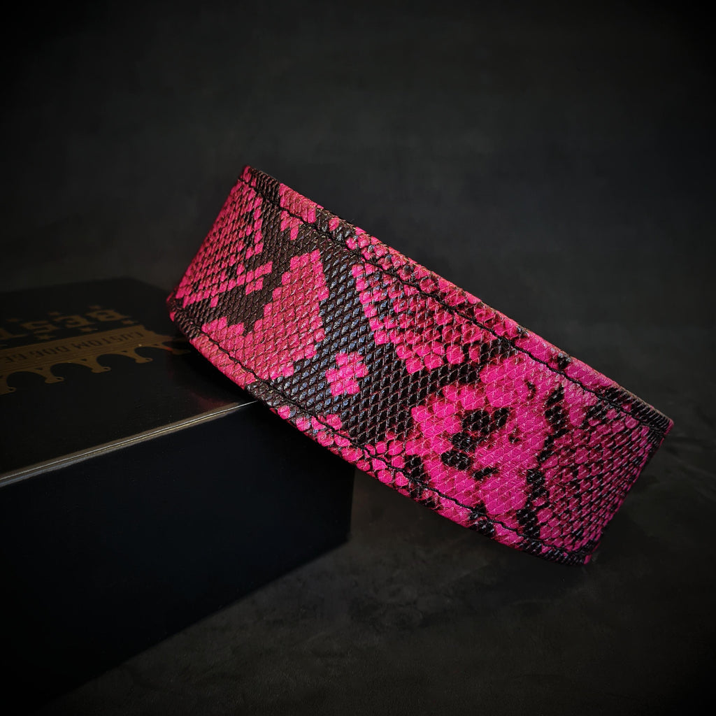 The ''Rock Python'' collar PINK by Bestia Dog Gear