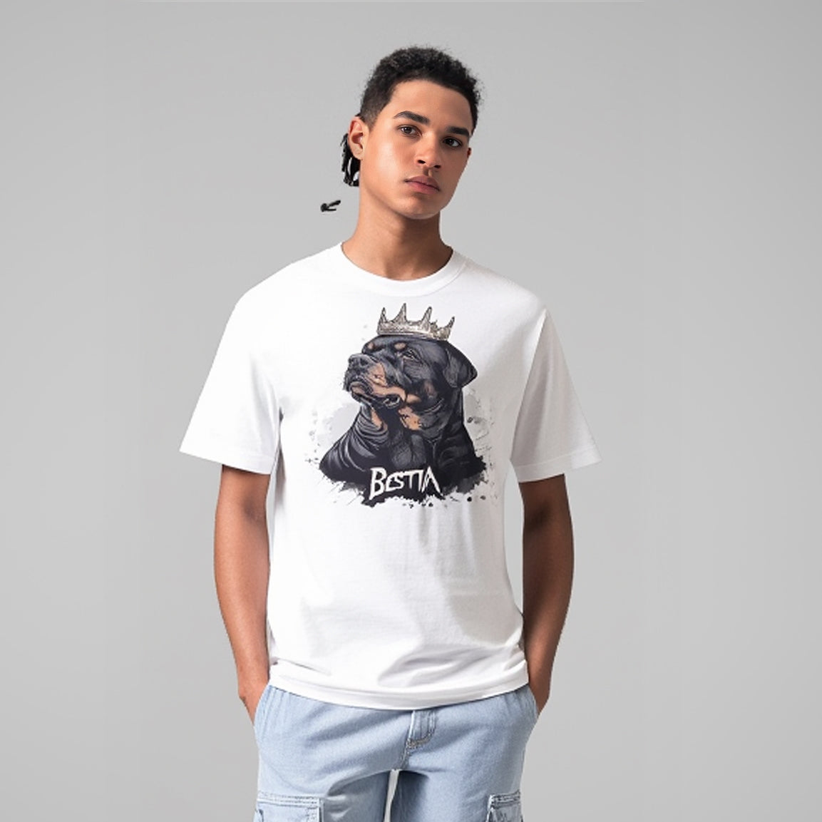 Rottweiler T-shirt White by Bestia Dog Gear