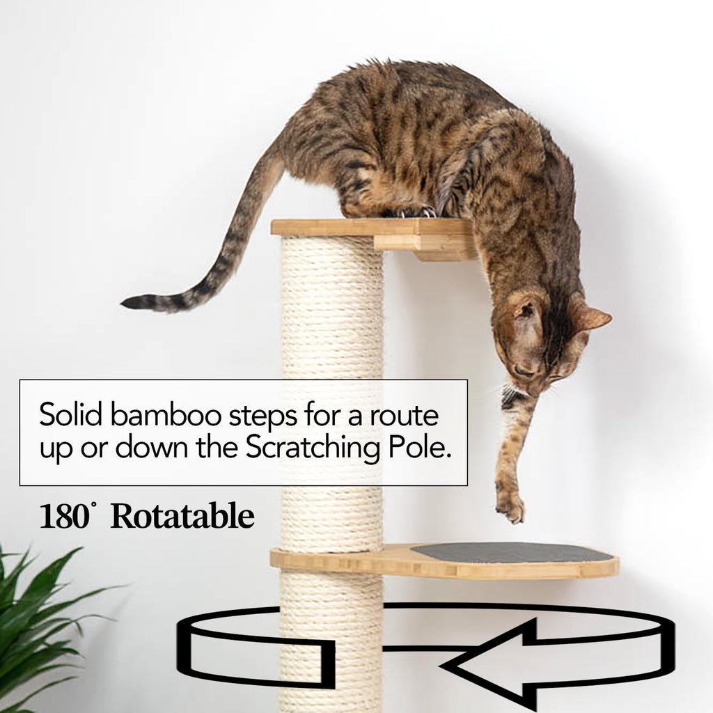 Wall Mounted Cat Climbing Pole - Sisal