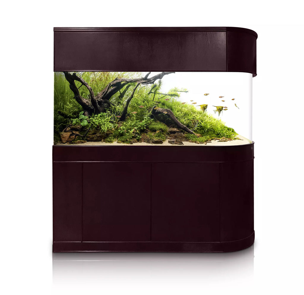 120 Gallon U-Shape Bullnose Peninsula Divider Glass Aquarium Reef-Ready in Rose Cherry Real Wood Furniture by Northeast Aquariums LLC
