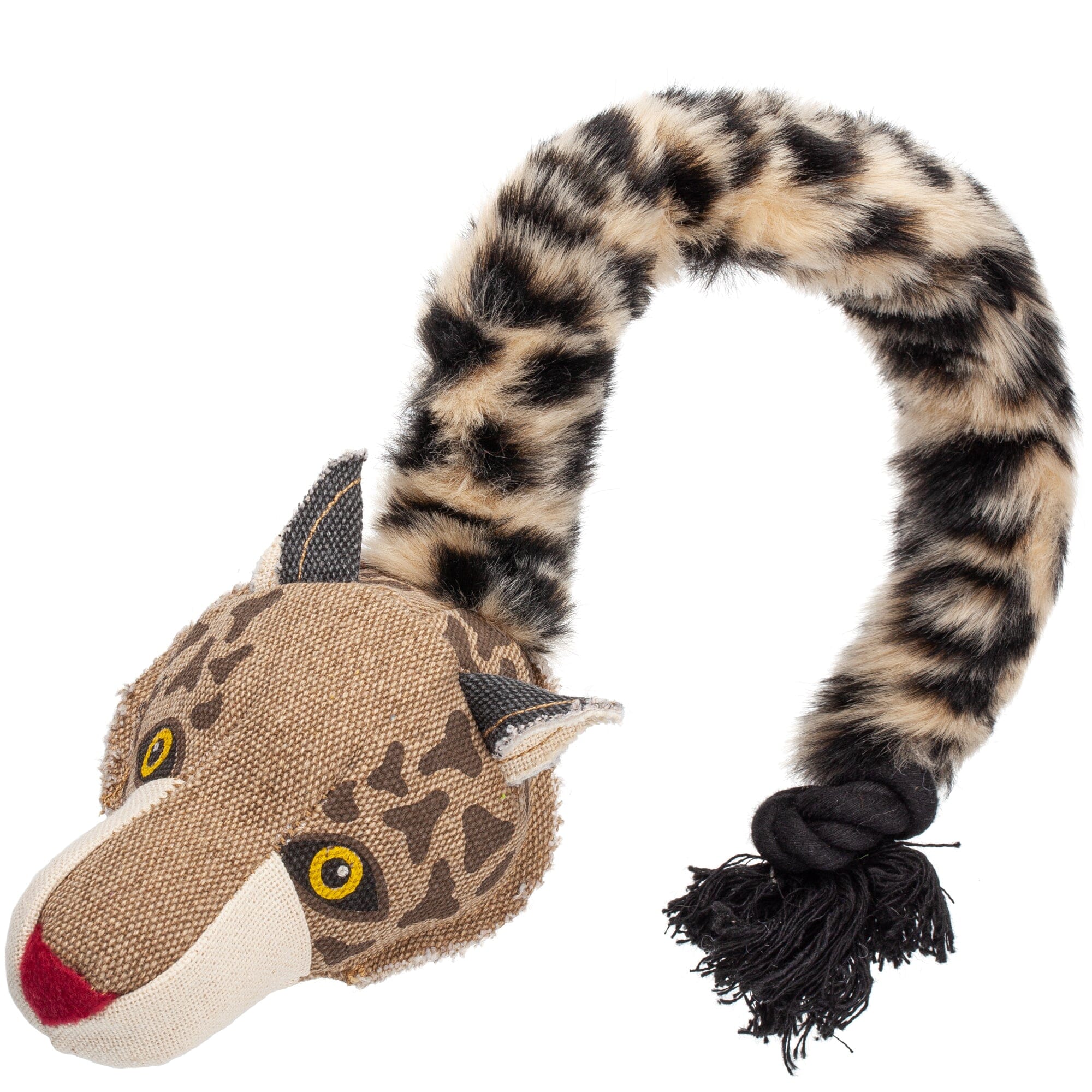 22" Safari Leopard Animal Toy with Embedded Ball & Rope by Dogline