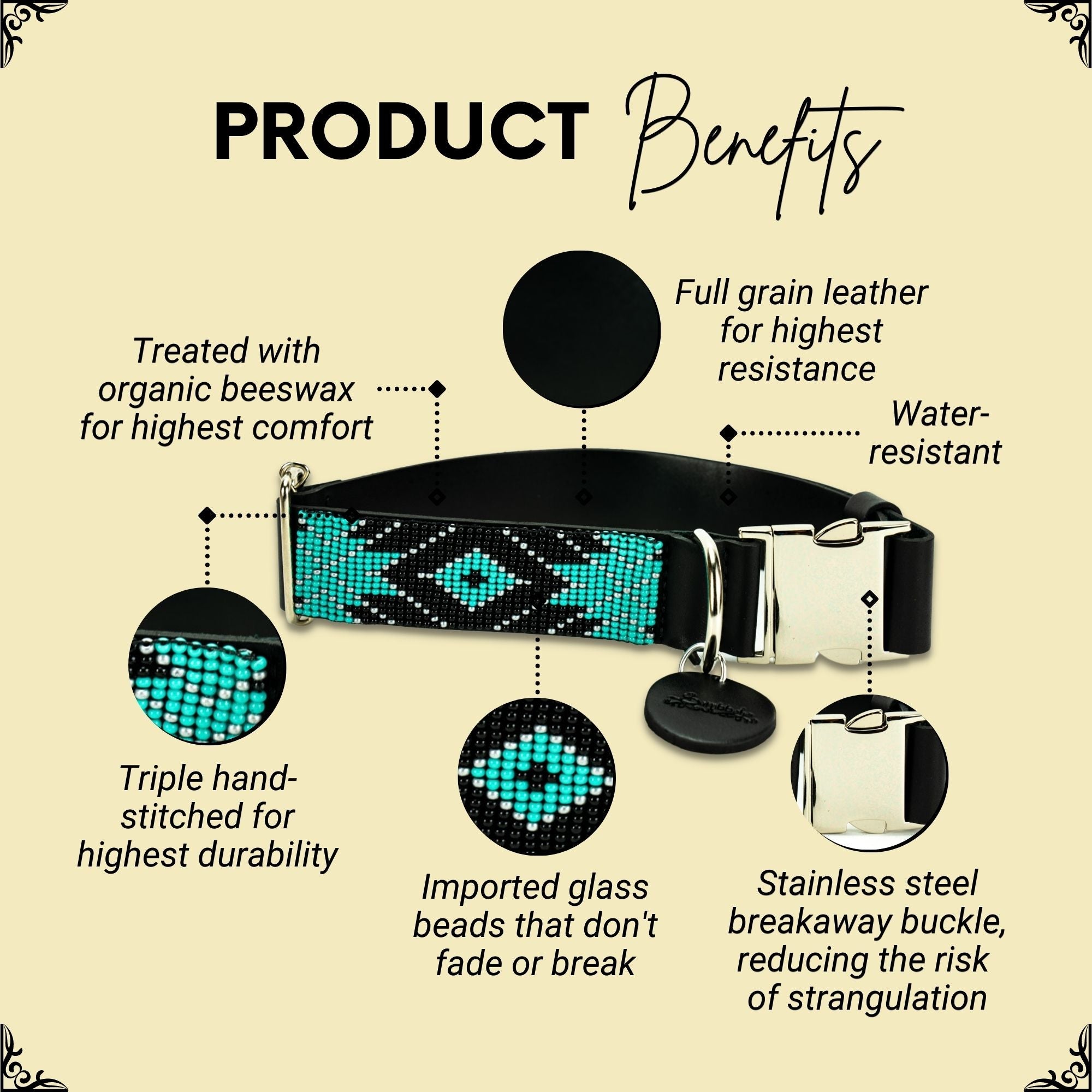 Saint Barth dog collar (quick release) by Sambboho