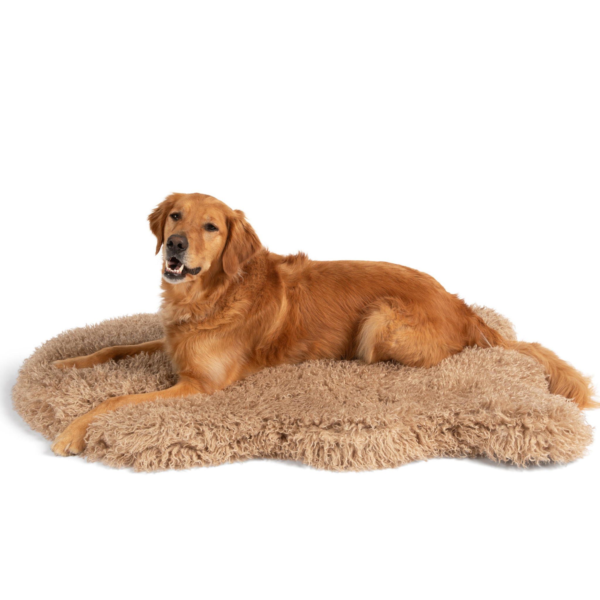PupRug® Luxe Faux Fur Orthopedic Dog Bed - Plush Sheep Tan by Paw.com