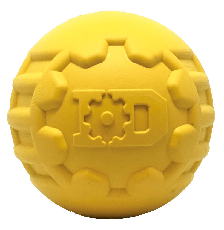 Industrial Dog Ball Rubber Chew Toy for Heavy Chewers | Yellow | USA Made | SodaPup by SodaPup/True Dogs, LLC