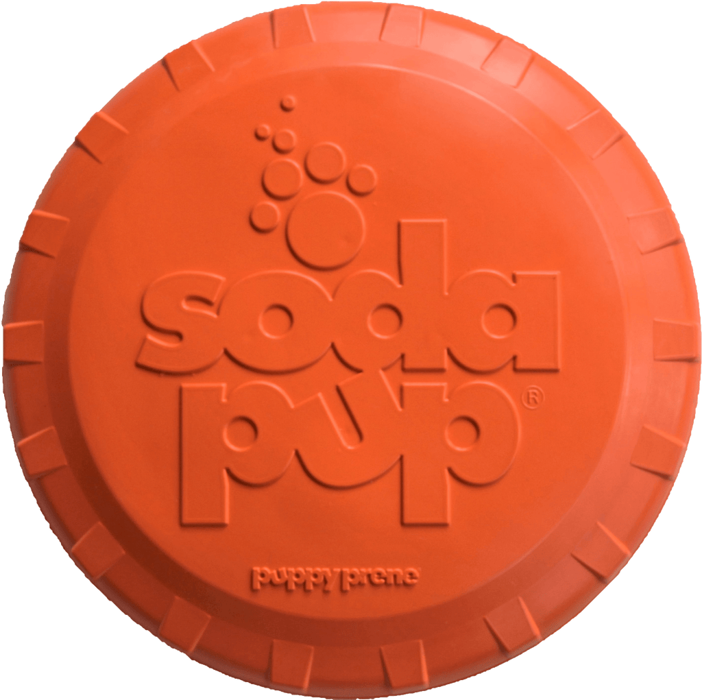 Bottle Top Flyer Rubber Frisbee for Dogs | Orange | Vet Approved | USA Made