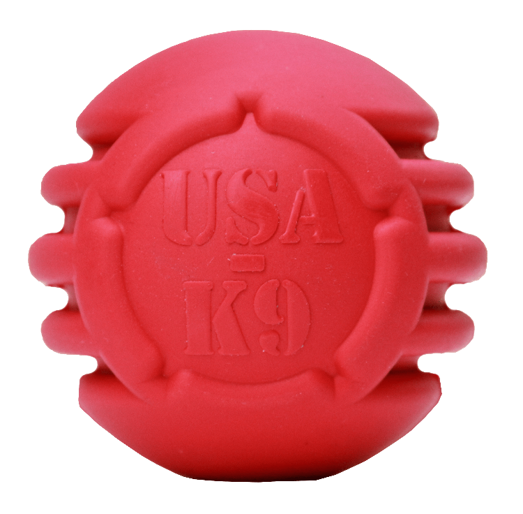 USA-K9 Stars and Stripes Rubber Dog Toy | K9 Handler Reward Toy | Red | USA Made by SodaPup/True Dogs, LLC