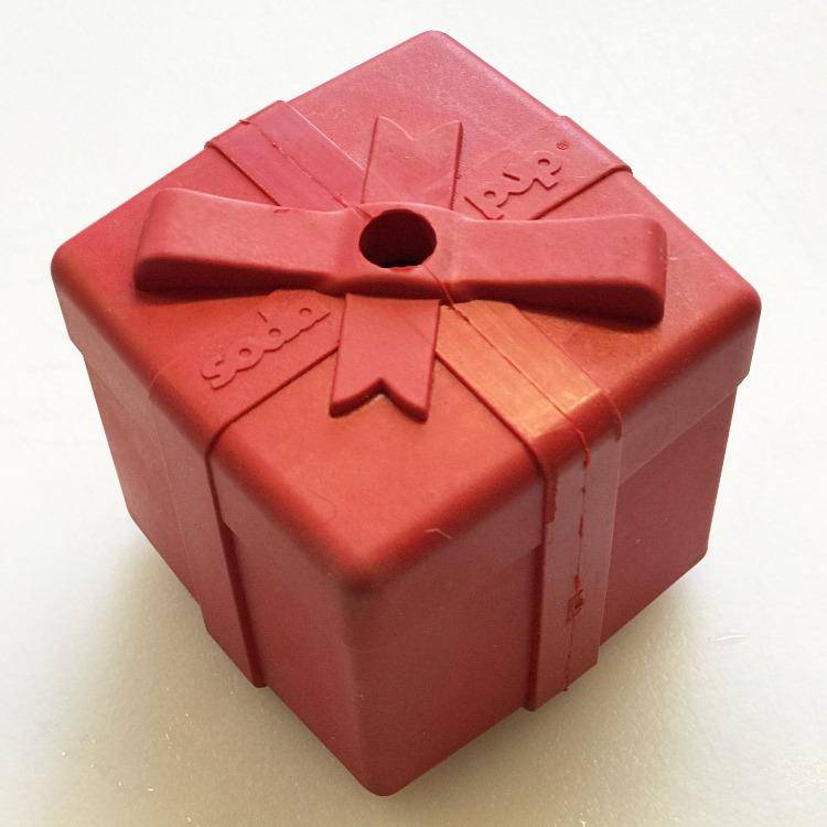 Gift Box eDispenser - Durable Rubber Treat Dispenser for Dogs | USA Made by SodaPup/True Dogs, LLC