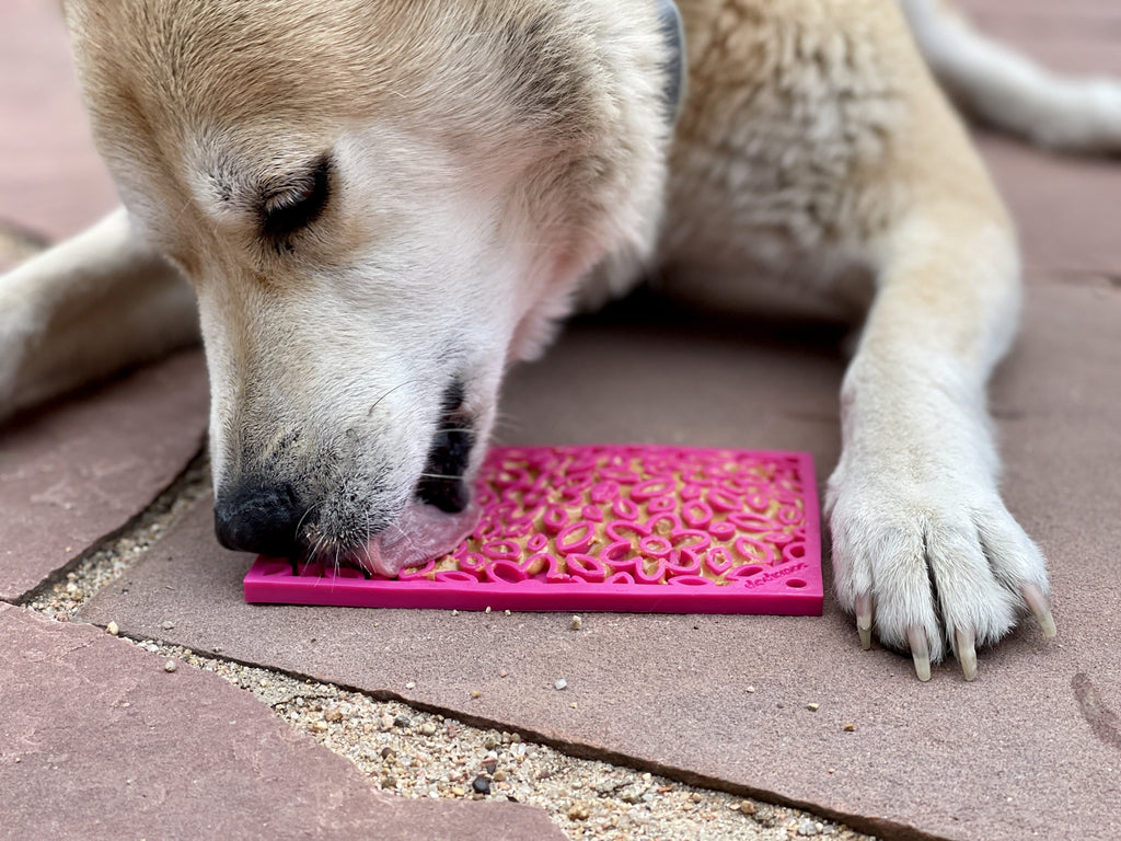 Flower Power emat - Enrichment Lick Mat for Dogs and Cats | Flower Design | USA Made by SodaPup/True Dogs, LLC