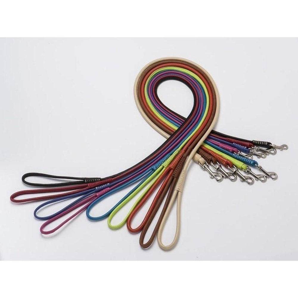 Soft Leather Round Dog Lead by Dogline