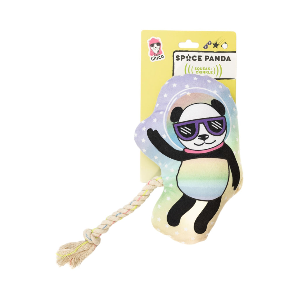 Space Panda Plush Dog Toy – with Squeaker & Crinkle Paper for Fun Play by American Pet Supplies