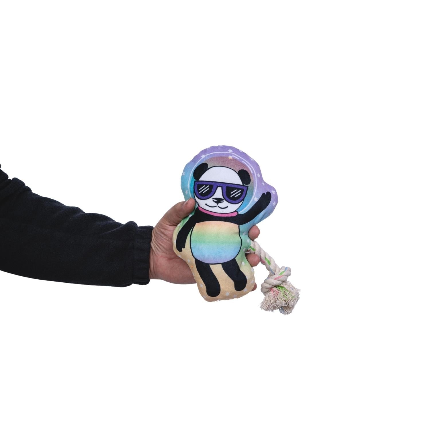 Space Panda Plush Dog Toy – with Squeaker & Crinkle Paper for Fun Play by American Pet Supplies