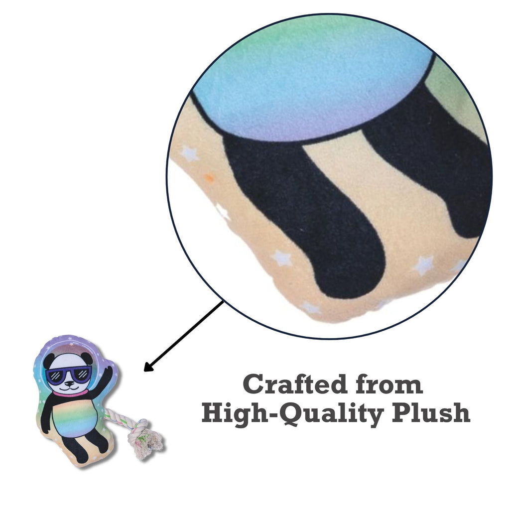 Space Panda Plush Dog Toy – with Squeaker & Crinkle Paper for Fun Play by American Pet Supplies