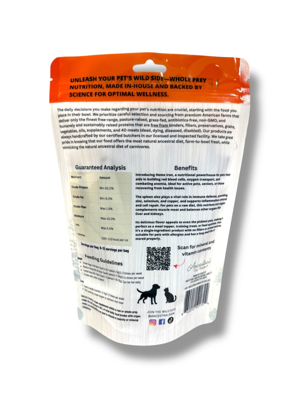 Dehydrated Beef Spleen by Ancestral Raw Nutrition