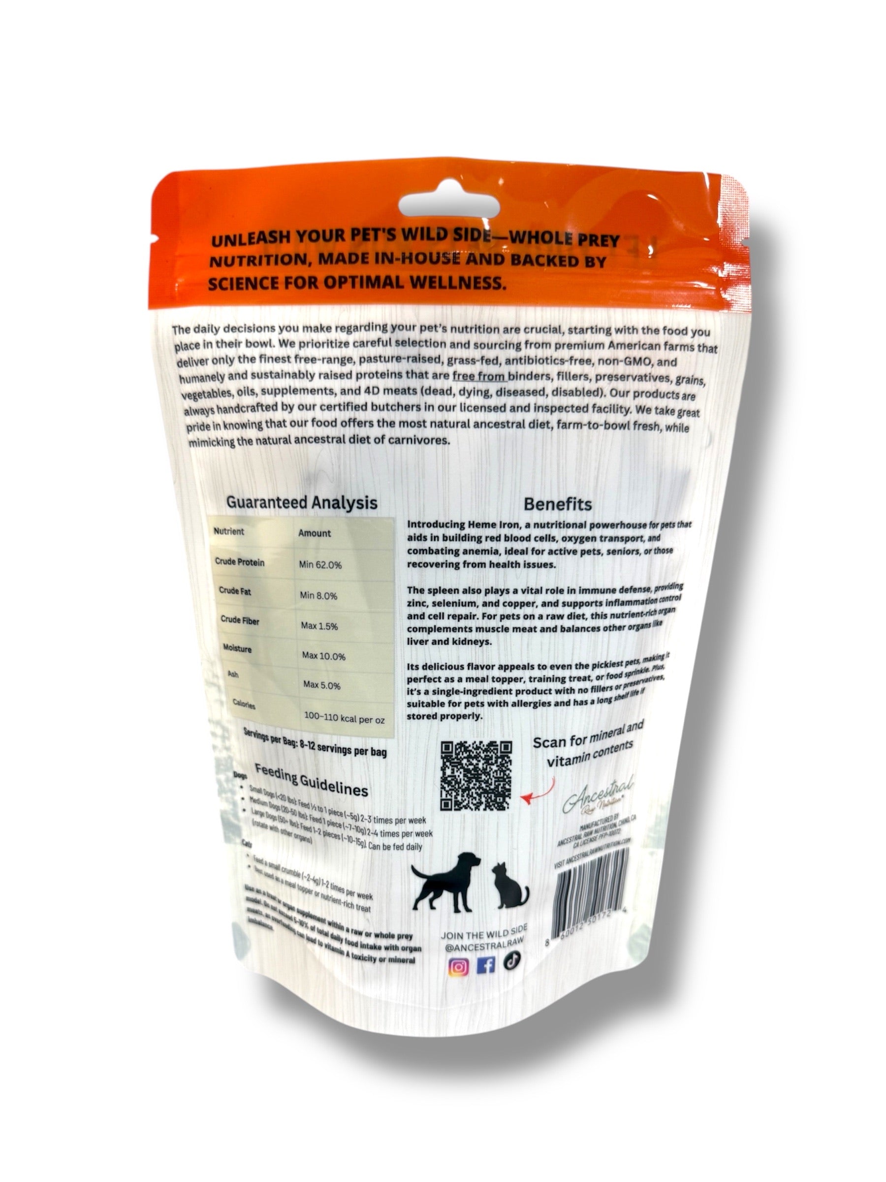 Dehydrated Beef Spleen by Ancestral Raw Nutrition