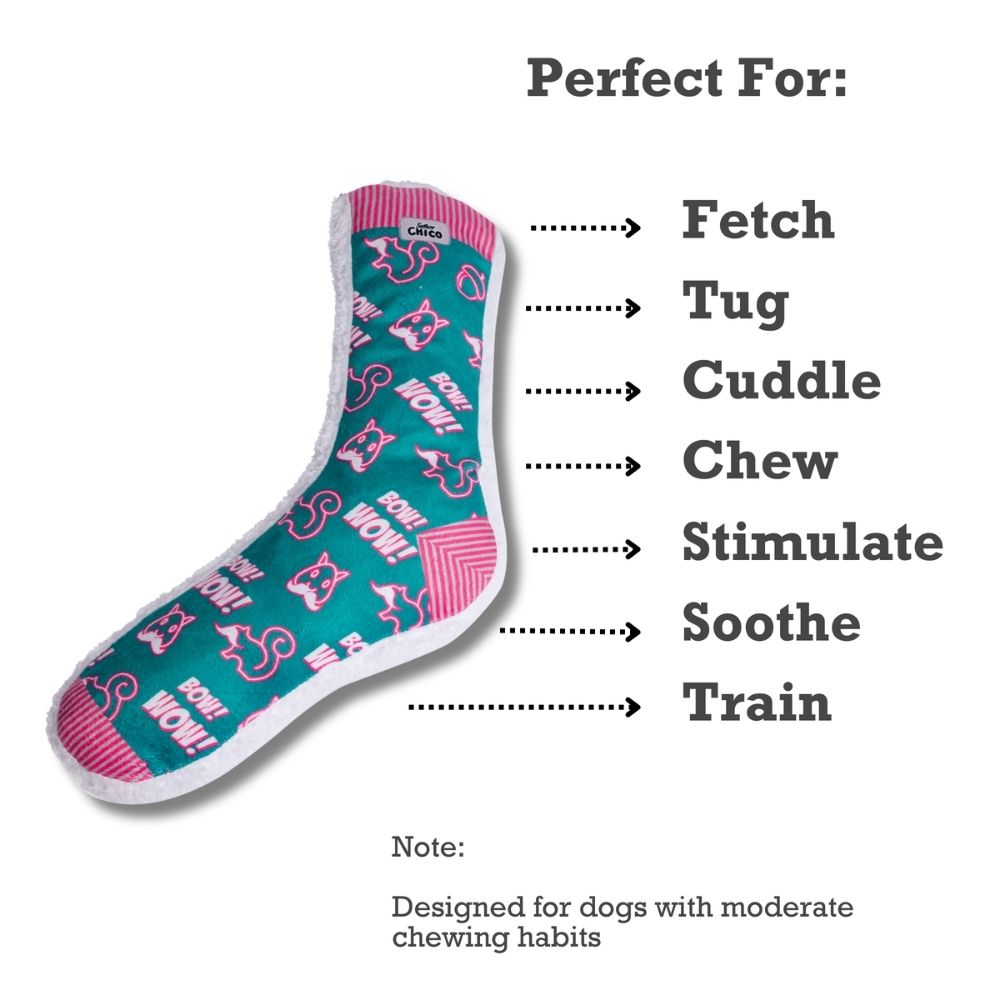 Squeaky Sock Plush Dog Toy – Whimsy Wonders Squirrel Design by American Pet Supplies