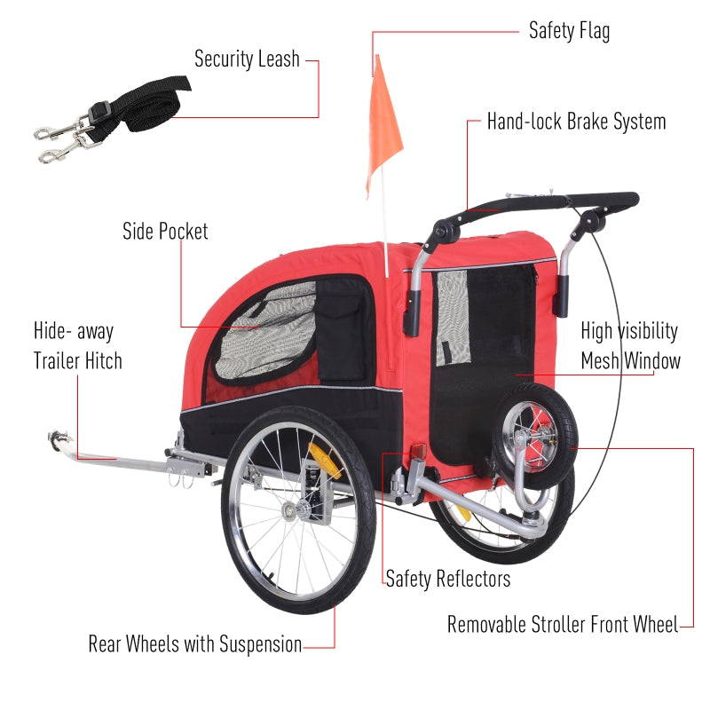 Pet Dog Bicycle Trailer Jogger with Suspension by Furr Baby Gifts