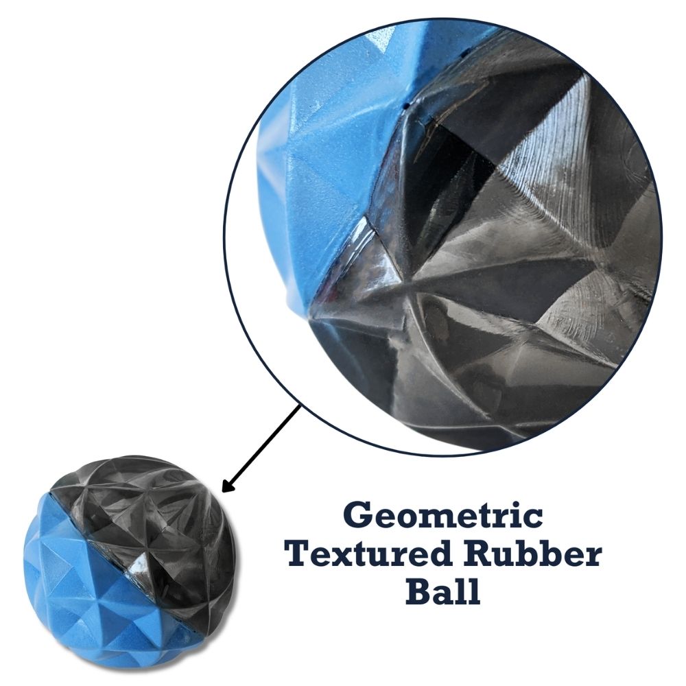 Country Living Geometric Textured Ball Dog Chew Toy, Interactive Rubber Toy for Mental Stimulation – Large by American Pet Supplies