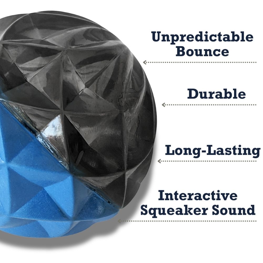 Country Living Geometric Textured Ball Dog Chew Toy, Interactive Rubber Toy for Mental Stimulation – Large by American Pet Supplies