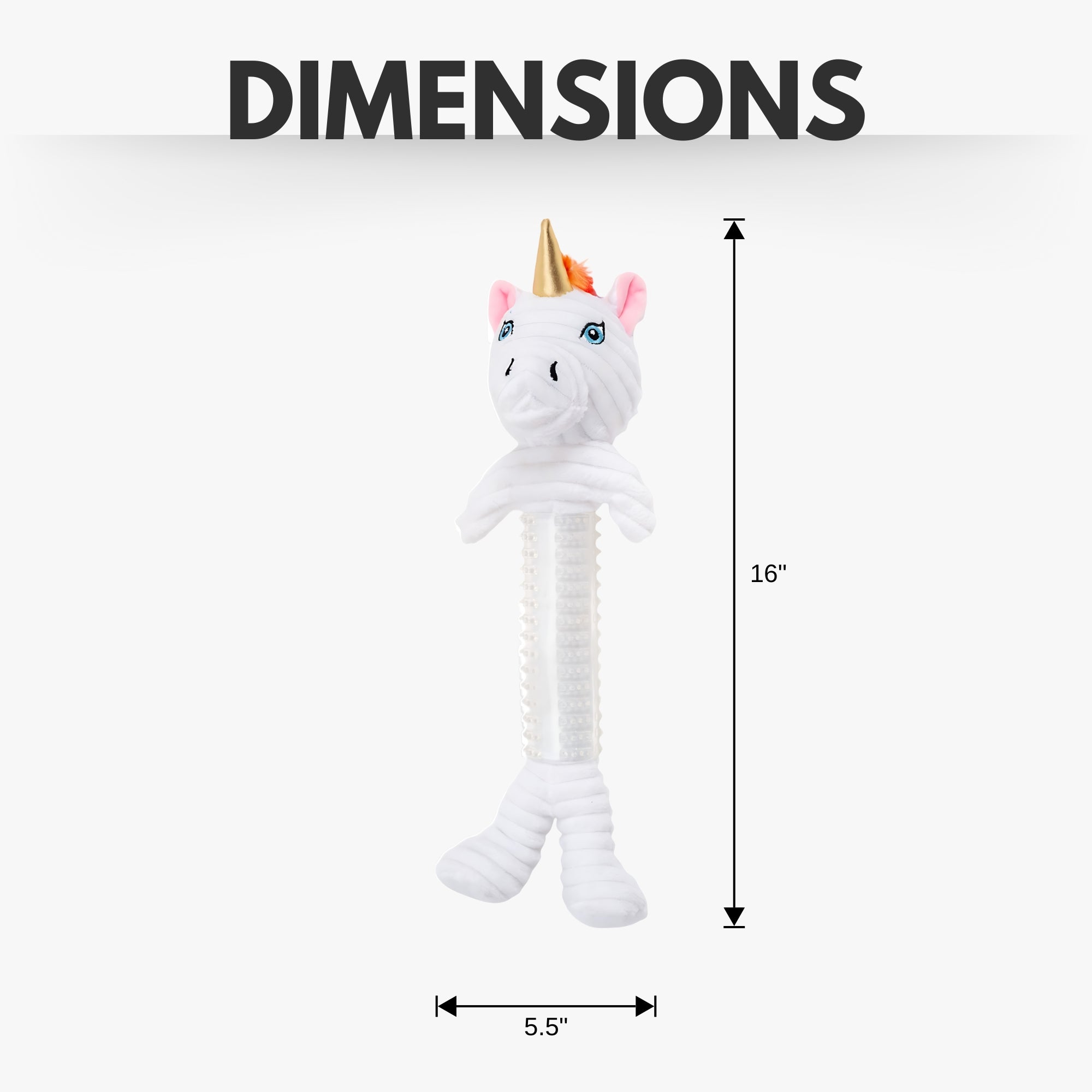 Country Living Thermoplastic Rubber Skinny Unicorn Corduroy Plush Dog Toy – with Squeaker & Crinkle Paper by American Pet Supplies