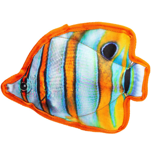9" Tropical Butterflyfish Dog Fish Toy by Dogline