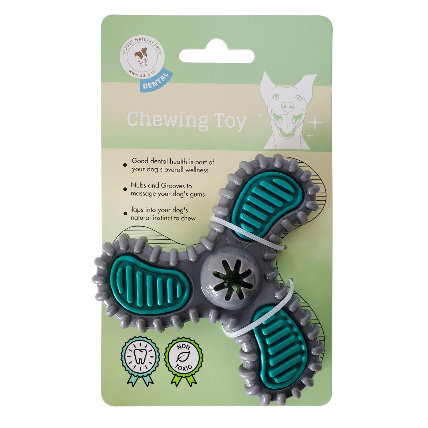 TPR Dental Spinner Dog Chew Toy – Durable Dental Care Fun for Light to Medium Chewers by American Pet Supplies