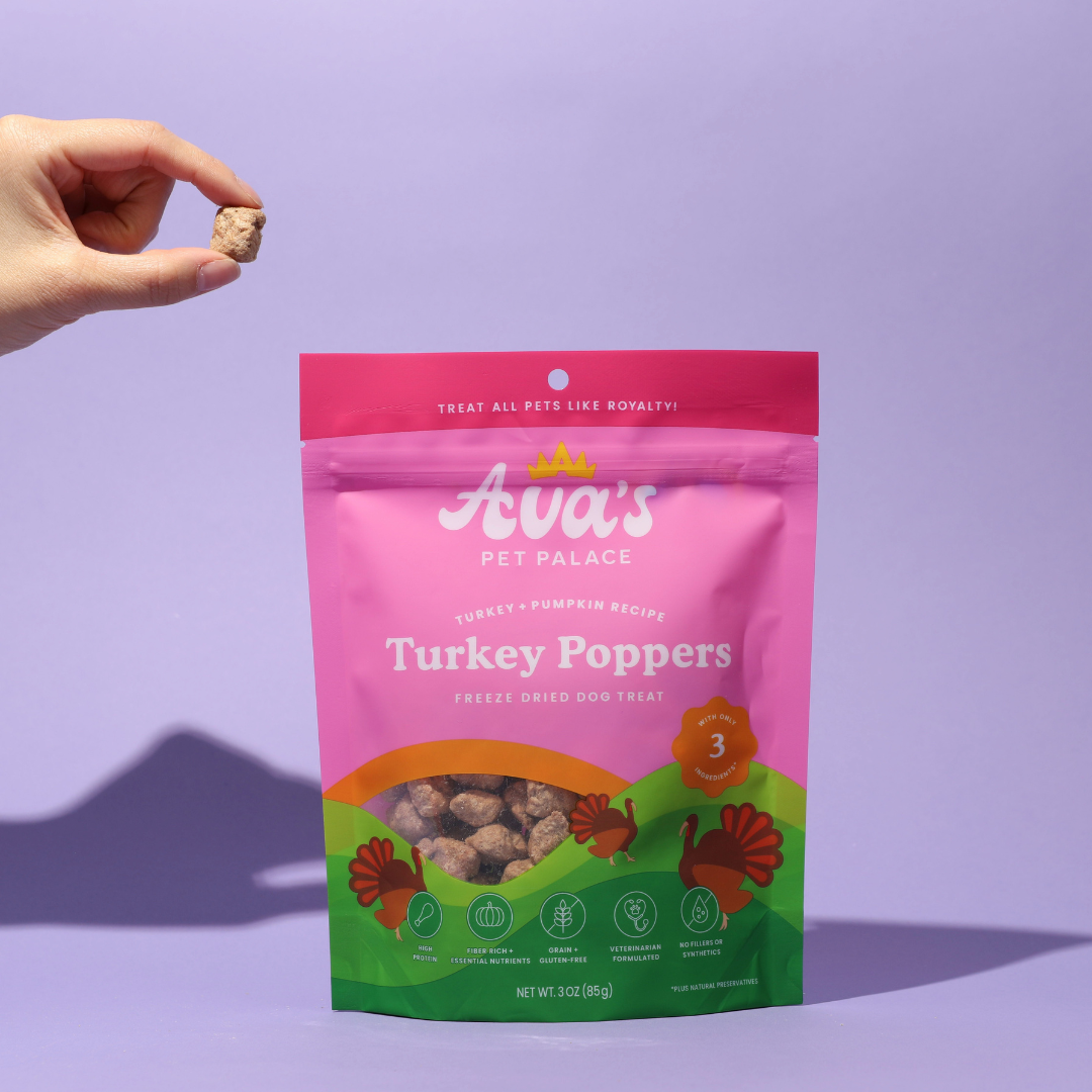 Freeze Dried Dog Treats - Turkey Poppers by Ava's Pet Palace
