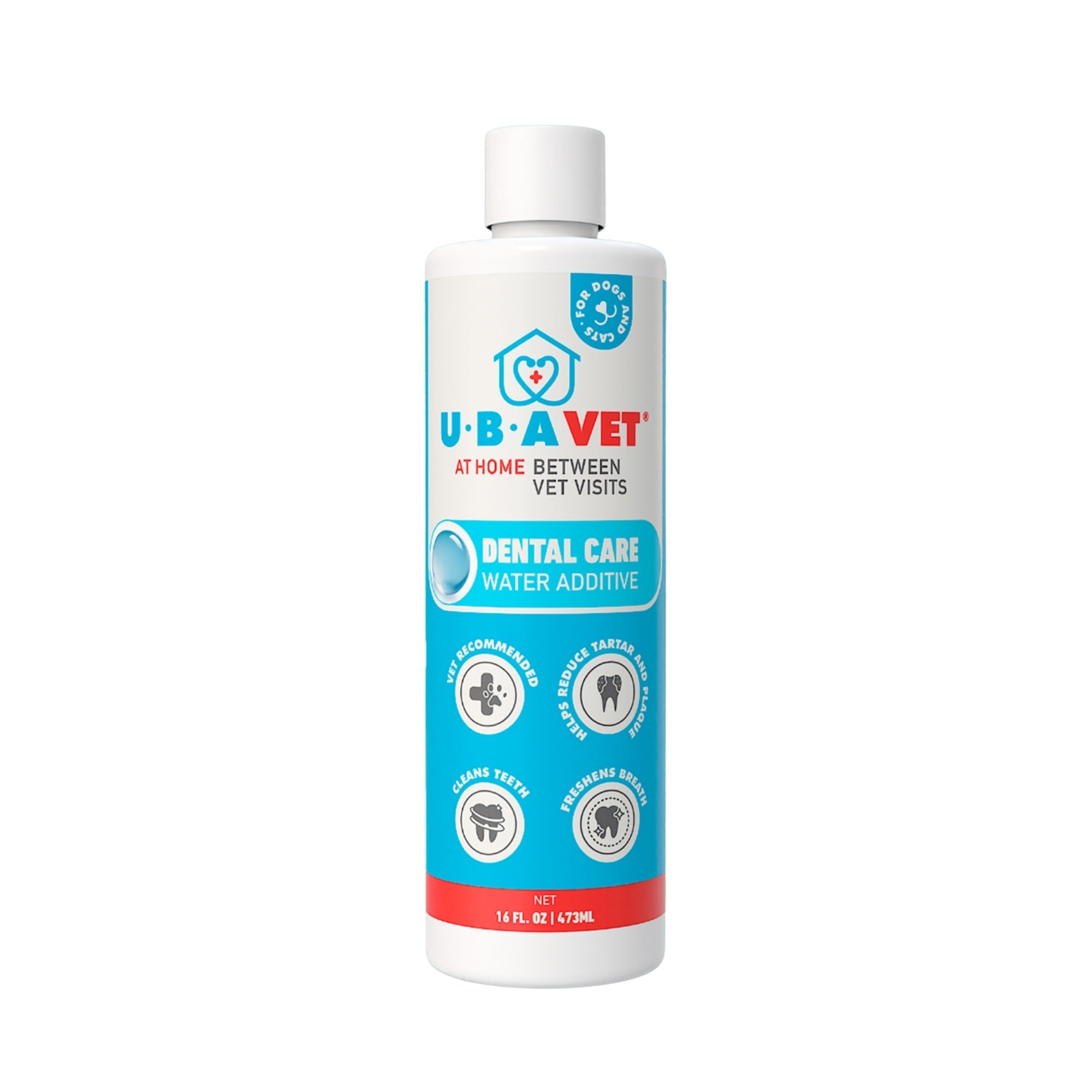 UBAVET Dental Care Water Additive for Dogs & Cats – Odorless & Tasteless Oral Health Solution (16 fl oz / 473 ml) by American Pet Supplies