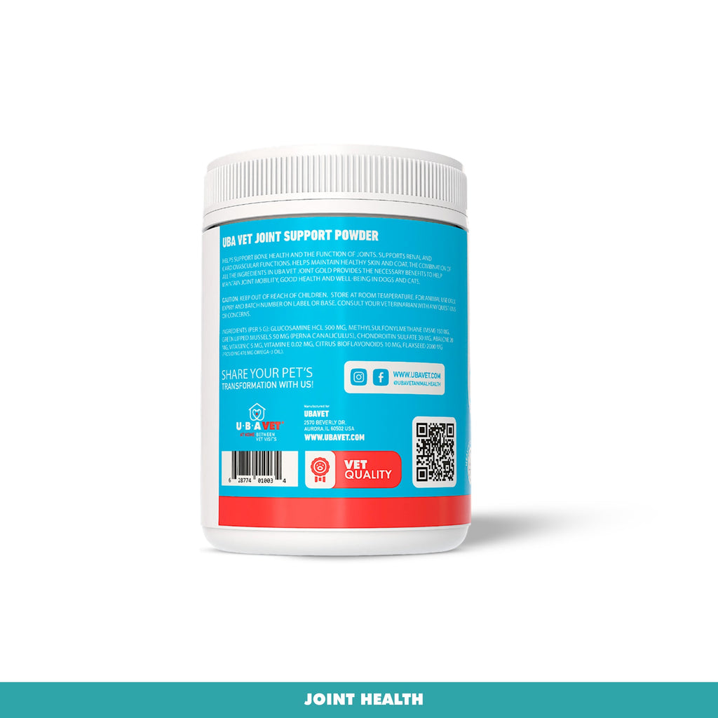 UBAVET Joint Gold Support Powder for Dogs & Cats – 8.8 oz / 250 g by American Pet Supplies