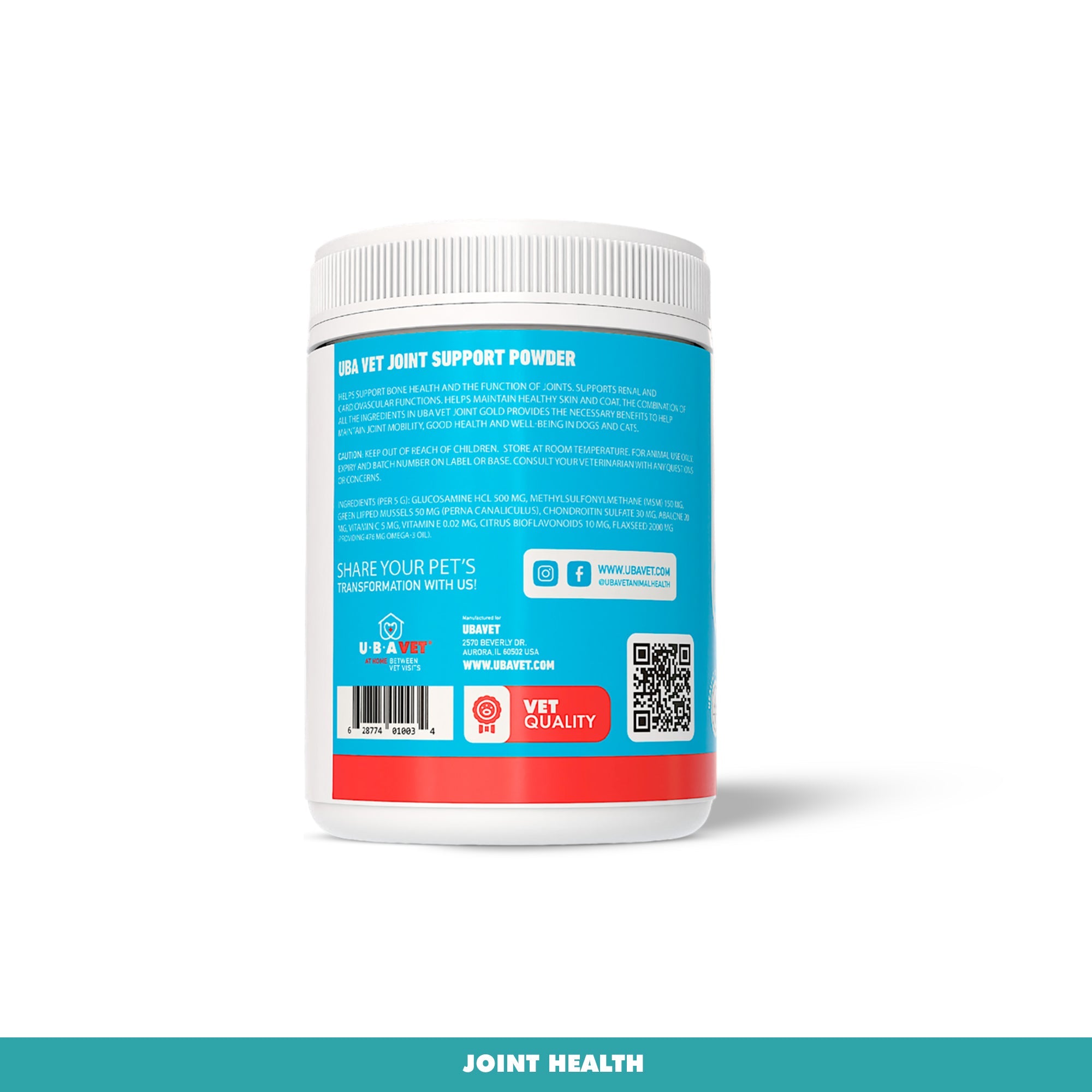 UBAVET Joint Gold Support Powder for Dogs & Cats – 8.8 oz / 250 g by American Pet Supplies
