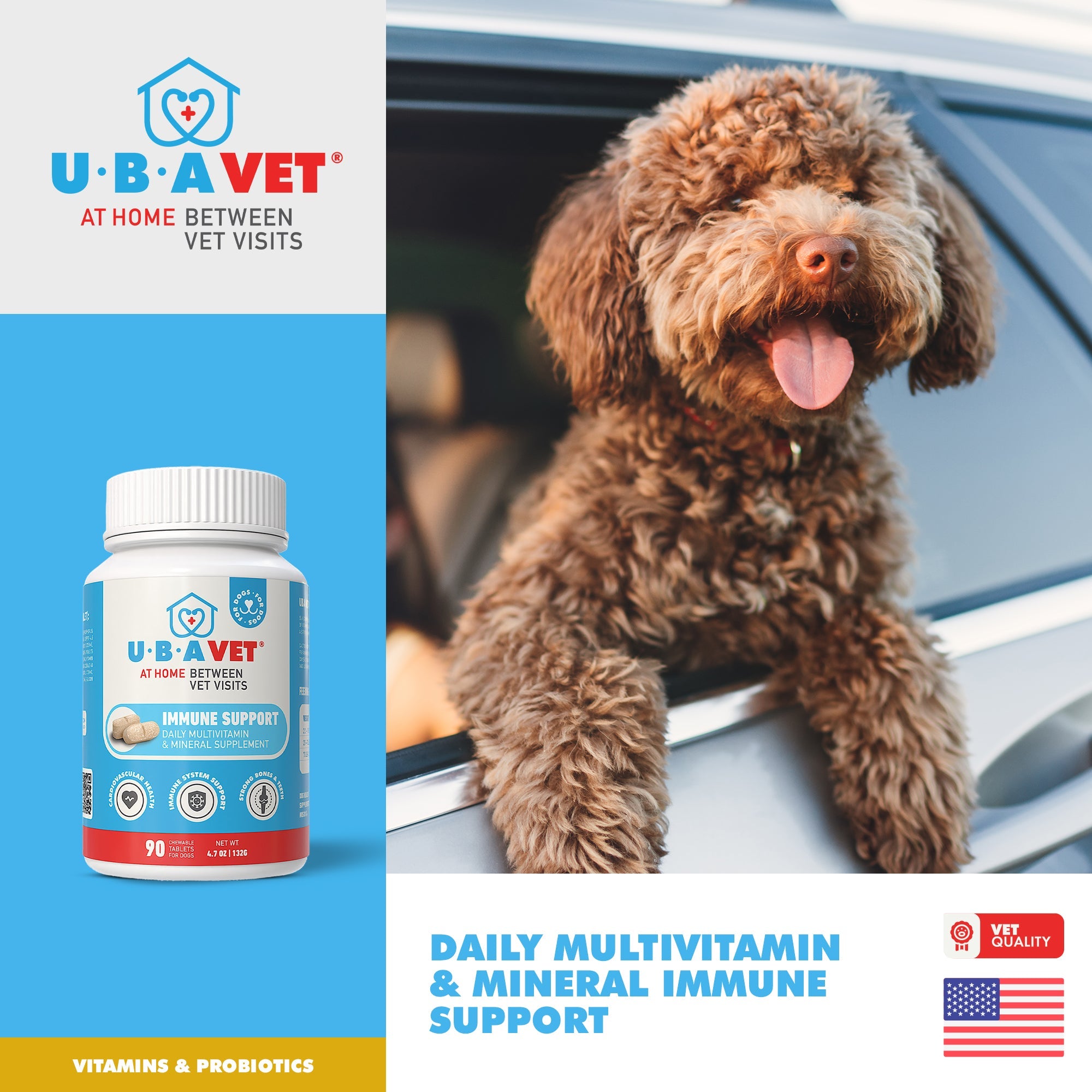 UBAVET Immune Support Daily Multi-Vitamin & Mineral Tablets for Dogs – 90 ct by American Pet Supplies