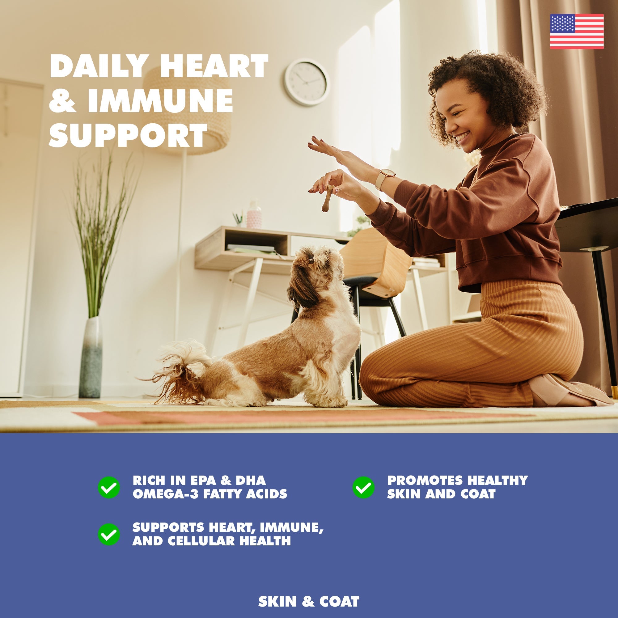 UBAVET Omega-3 Capsules 1000 mg – Skin, Coat & General Health Support for Dogs & Cats (120 ct) by American Pet Supplies