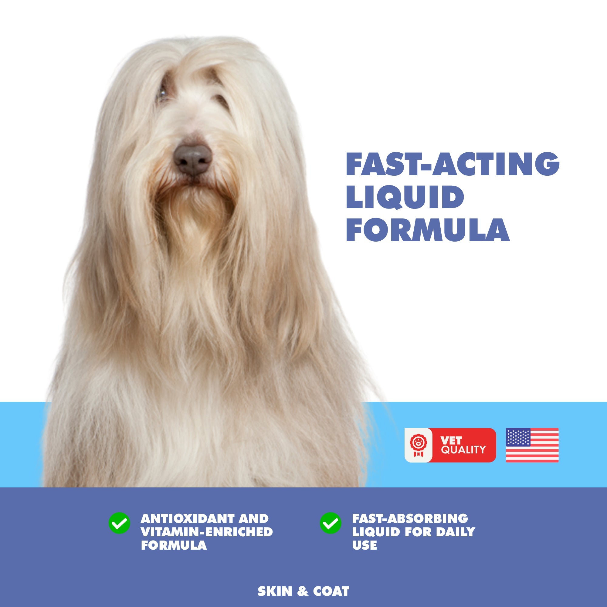 UBAVET Omega-3 Skin & Coat Health and Wellbeing Liquid for Dogs & Cats – 8 fl oz / 237 ml by American Pet Supplies