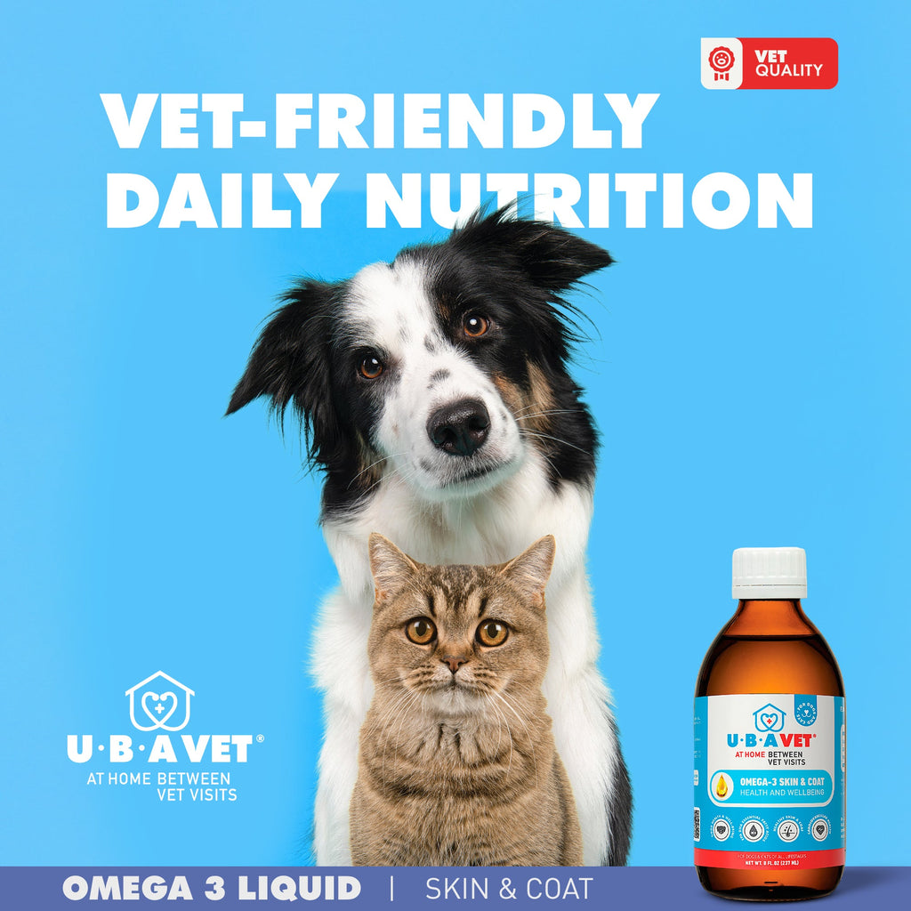 UBAVET Omega-3 Skin & Coat Health and Wellbeing Liquid for Dogs & Cats – 8 fl oz / 237 ml by American Pet Supplies
