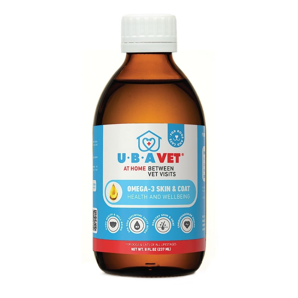 UBAVET Omega-3 Skin & Coat Health and Wellbeing Liquid for Dogs & Cats – 8 fl oz / 237 ml by American Pet Supplies