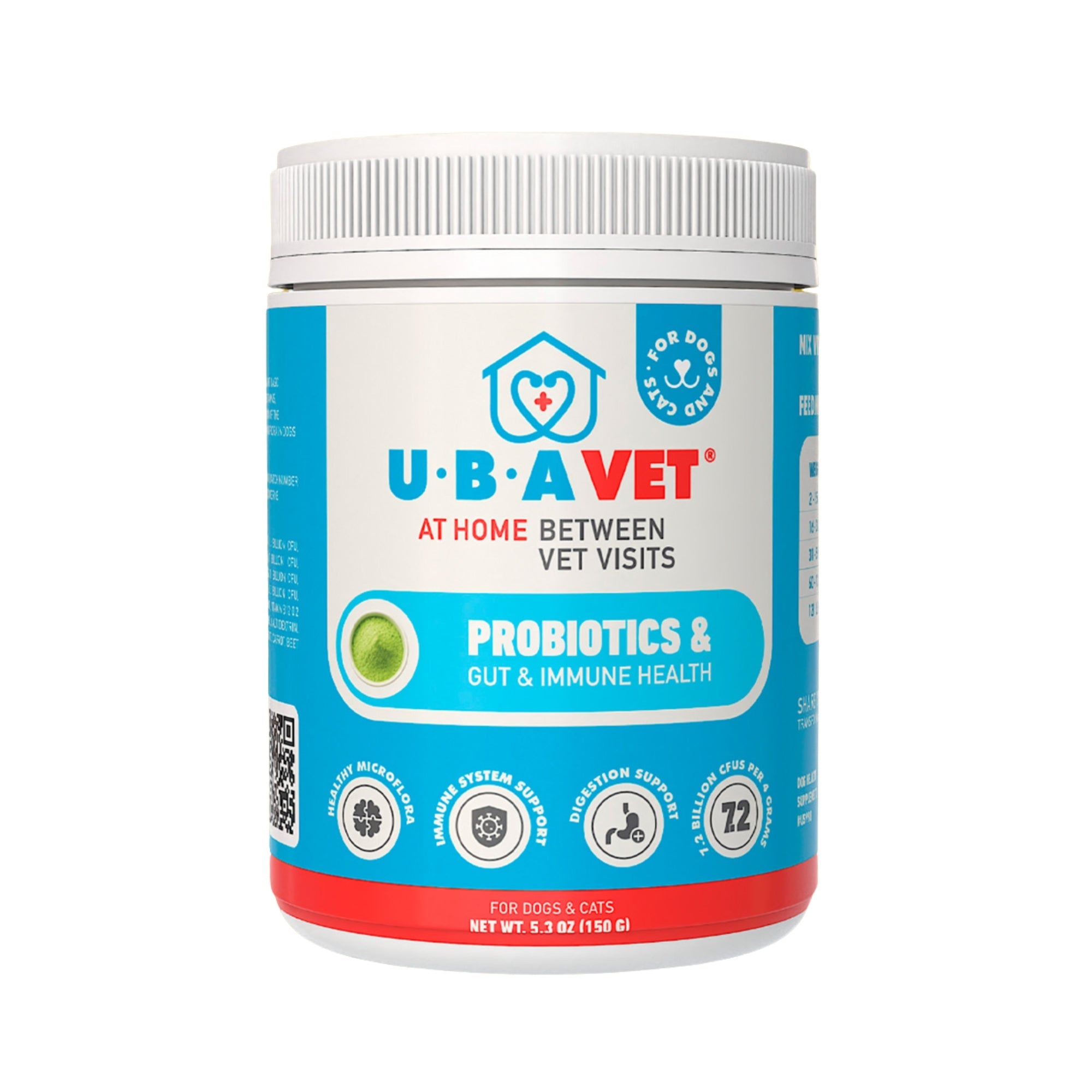 UBAVET Probiotics & Gut + Immune Health Support for Dogs & Cats – 5.3 oz / 150 g Powder by American Pet Supplies